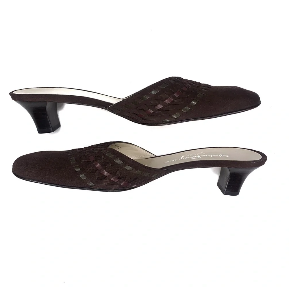 Salvatore Ferragamo Brown Suede Women’s Slip On Shoes - Picture 6 of 9